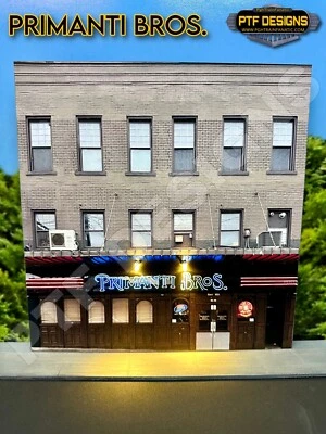 HO Scale PRIMANTI BROTHERS - Building Flat/ front w/LED - scratch built 1:87 - Image 1 of 4