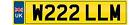 WILLIAM Private number plate cherished registration personal reg W222 LLM 