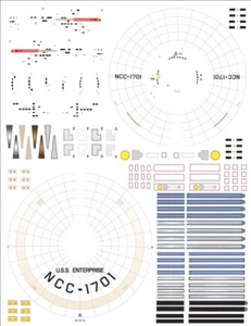 enterprise 1/1000 Polar Lights Star Trek TOS  model kit decals 1701 Decals - Picture 1 of 1