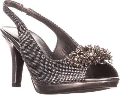 Zapatos de salón clásicos Karen Scott Breena Peep Toe con cordones para mujer, estaño, EE. UU. 6 Foto 1 de 4