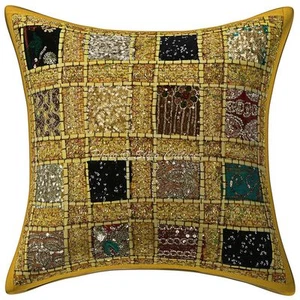Copricuscino geometrico per divano decorazione dormitorio federa stampata Kantha - Foto 1 di 3