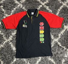 Vintage Africa Cup Polo Shirt Men’s XXL Ultimate Button Up Soccer Black Red