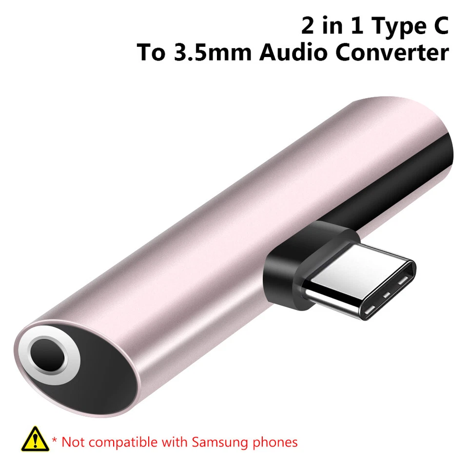 Type C Male To Micro USB To 3.5mm Audio Converter Adapter For Google Xiaomi 1x - Image 1 of 1