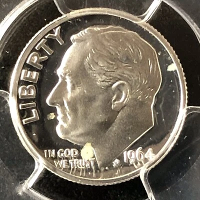 1964 10C Proof Cameo Roosevelt Ten Cent PCGS PR65CAM  25197259 - Image 1 of 4