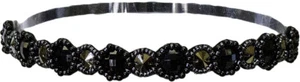 Mia Embellished Headband Fashion Hair Accessory, Black + Gunmetal Metallic Beads - Picture 1 of 1