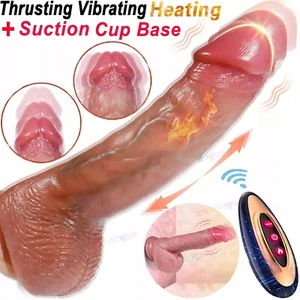 Thrusting Dildo Rotating Heating Massager G-Spot Vibrator Sex Toys for Women Men - Picture 1 of 8