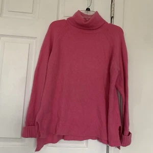 J. Crew Turtleneck Sweater Womens Large Oversized Alpaca Merino Wool Supersoft - Picture 1 of 8