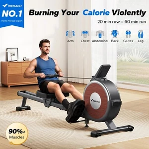 MERACH Q1S 16 Levels Magnetic Rowing Machine Adjustable LCD Digital Monitor - Picture 1 of 18
