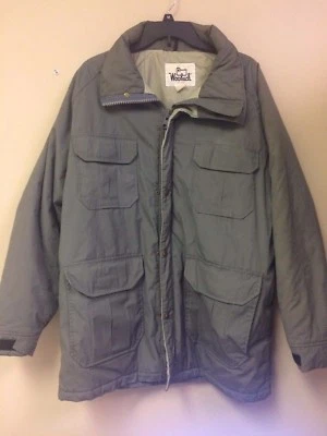 Parka vintage WOOLRICH EE. UU. Olive Drab chaqueta para hombre grande 40 % poliéster LEER Foto 1 de 4