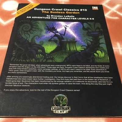 The Sunless Garden ~ Dungeon Crawl Classics #10 Goodman Games d20 Foto 1 de 3