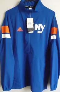 Pullover maglietta uomo Adidas New York Islanders Hockey 1/4 zip vestibilità ampia S nuovo con etichette - Foto 1 di 4
