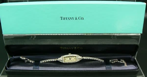 Tiffany & Co. Platinum & 14K C. H. Meylan 1539 Art Deco Diamond Bracelet Watch - Picture 1 of 14