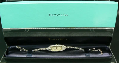 Tiffany & Co. Platinum & 14K C. H. Meylan 1539 Art Deco Diamond Bracelet Watch - Image 1 of 4