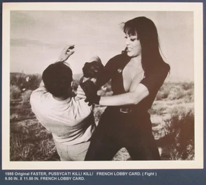 1985 Original FASTER, PUSSYCAT! KILL! KILL! FRENCH LOBBY CARD " FIGHT " - Picture 1 of 3