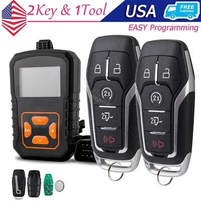 Kit de 2 llaveros y programa Smart Prox para Ford F150 M3N-A2C31243300 2015 2016 2017 Foto 1 de 4