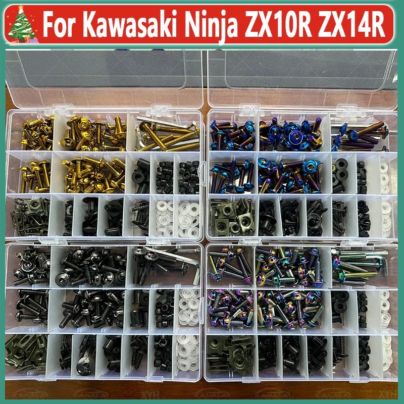 192PCS 304 Stainless Steel Fairing Bolts Kit Screws For Kawasaki Ninja ZX10R 14R Foto 1 de 4