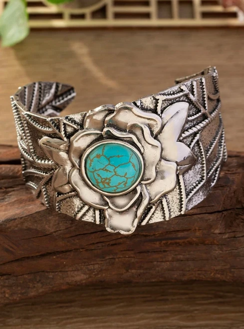 Pulsera brazalete grueso turquesa rosa Foto 1 de 1