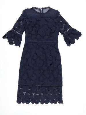 Vestido vaina de encaje azul Whistles para mujer talla 8 Foto 1 de 4