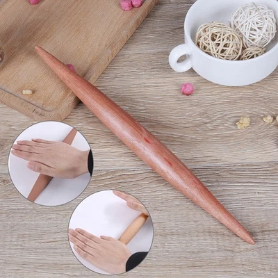 Non stick long wooden handle rolling pin dumplings fondant cake baking tool O-wl - Image 1 of 4