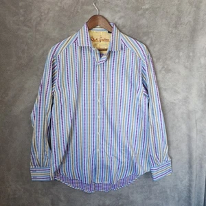 Camisa a Rayas Robert Graham Para Hombre Manga Larga Mediana Estilo Clásico - Imagen 1 de 8