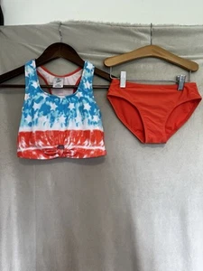 Art Class Girls Tie-Dye & Stars Beach Summer 2 Piece Swim Set Size M (7/8) Coral - Picture 1 of 6