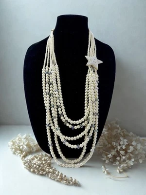 Collar largo Kirks Folly Estrella Celestial Multi-hiebra AB y Perla Blanca Foto 1 de 4