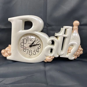 Orologio da parete vintage - Burwood - bagno a bolle con sapone, bottiglia - rosa e bianco - Foto 1 di 12