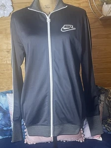 Nike Retro Zip Front Black & White Track Jacket Women's Size XL - Picture 1 of 5