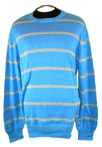Men's Sweater NEW Urban Pipeline Blue Striped Crew Neck Size XL Sleeve 34 - Picture 1 of 3