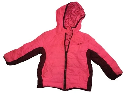Champion Girl Hooded Puffer Reversible Jacket Pink Full Zip Outdoor Size 4T G002 - Image 1 of 4