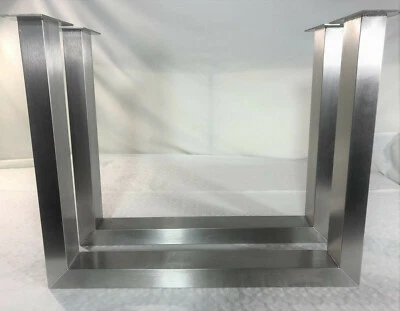 Tischgestell Edelstahl U-Form aus 100x60 Untergestell Tischuntergestell, 2 Stück - Bild 1 von 4