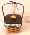 New Longaberger St Patrick Lucky Wish Basket Liner Protector Lid Tie On Complete