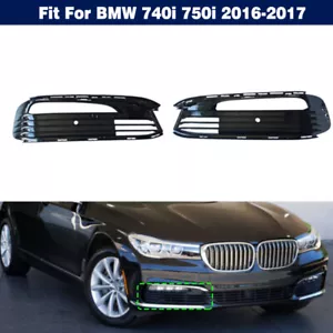 Par de cubiertas de rejilla de malla de luz antiniebla inferior para parachoques delantero para BMW 740i 750i 2016-2017 - Imagen 1 de 5