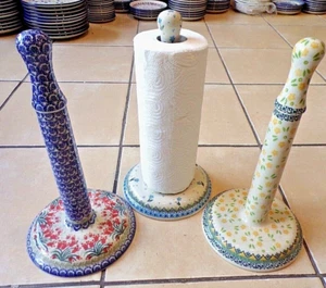 Küchenrollenhalter 33cm, Bunzlauer Keramik, DACKEL- FISCHEN- BIENENMOTIV - Bild 1 von 10