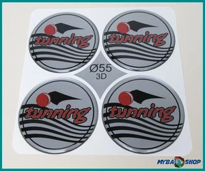 4x Silicone Sticker ∅= 2 5/32in For Hub Caps Emblems Sticker With Silver Tunning - Picture 1 of 1