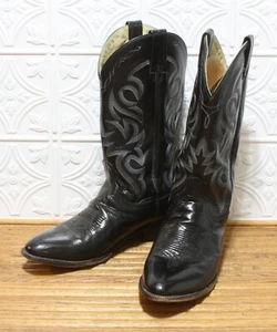 Botas Dan Post 2110R Cuero Negro Punta Occidental Vaquero Para Hombre 9.5EW México - Imagen 1 de 6
