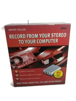 Xitel Inport Deluxe Stereo To PC Audio Recording Kit Converter Cassette  - Image 1 of 4