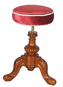 Sitzhocker Mahagoni Klavierhocker Antik Piano Hocker Klavierbank Klavierstuhl - Bild 1 von 4