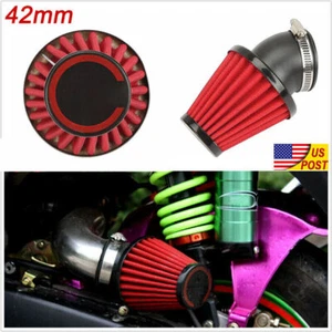 42mm Motorcycle 45 Degree Air Intake Filter Pod Red For Honda CB125 CB100N CB100 - Picture 1 of 12