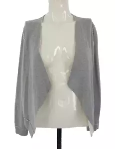 Alice Olivia Cardigan Grey Tight Knit Organic Cotton Silk Blend Open Front XS - Picture 1 of 10