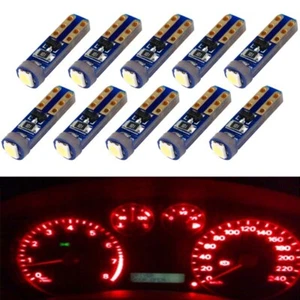 10x Red T5 3030SMD Wedge LED Bulb Dashboard Instrument Cluster Panel Light 12V - Picture 1 of 8