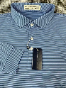 Holderness & Bourne The Burke Shirt: Marlin Blue & White Polo sz XL $125 - Picture 1 of 4