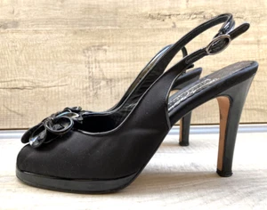 BEVERLEY FELDMAN Russell & Bromley Black Patent Hi Heel Court Shoes Size 6.5 - Picture 1 of 11