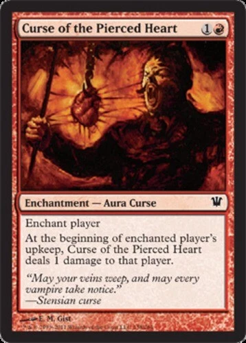 Curse of the Pierced Heart ~ Lightly Played Innistrad MTG Magic UltimateMTG Red  - Image 1 of 1