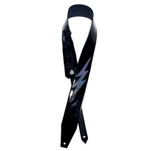 Schwerer Leder NYC Lightning Bolt Gitarrengurt Heavy Metal Glam Rock n Roll Disco - Bild 1 von 1