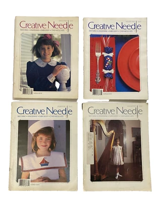Lot 4 Creative Needle 1987 Smocking Hand Sewing Embroidery with Insert Patterns - Image 1 of 4