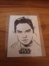 Star Wars Topps Rey Sketch Card Signed Andrew Fry Fast Post Mint RARE! 