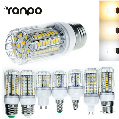 LED Corn Bulb Light E14 E27 B22 Lamps 220V 240V 2835 SMD 5/6/15W Cool/Warm White - Image 1 of 4
