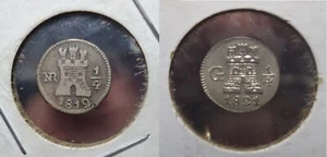 RARE HIGH GRADE 1/4 REAL COLOMBIA NR 1812 & GUATEMALA KM-72 G 1821 - Picture 1 of 7