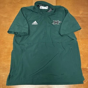 Hawaii Rainbow Warriors Jacket Mens Medium Green 1/4 Zip Pullover Short Sleeve - Picture 1 of 10